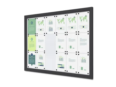 Outdoor Vergrendelbaar Notitiebord Slim 18xA4 Antraciet