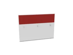 baliepaneel,v. bureau,aanbouw achter,B 1600mm,Bl-wit,BN4011-rood