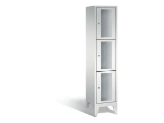 lockerkast 1850x420x500mm 1x3 vakken Cilinderslot Poten, RAL7035 - 2