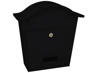muurbrievenbus,staal,zwart,HxBxD 370x362x133mm,inworp/uitname voor - 1