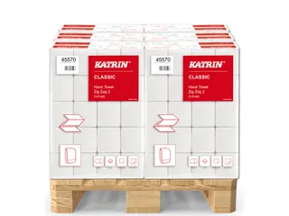 Handdoek Katrin Classic Zigzag 45570 2-laags 23x23cm wit Pallet - 1