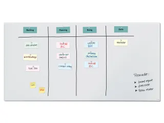 Glasmagneetbord XL Sigel mat super wit 2000x1000x18mm 2 magn - 1