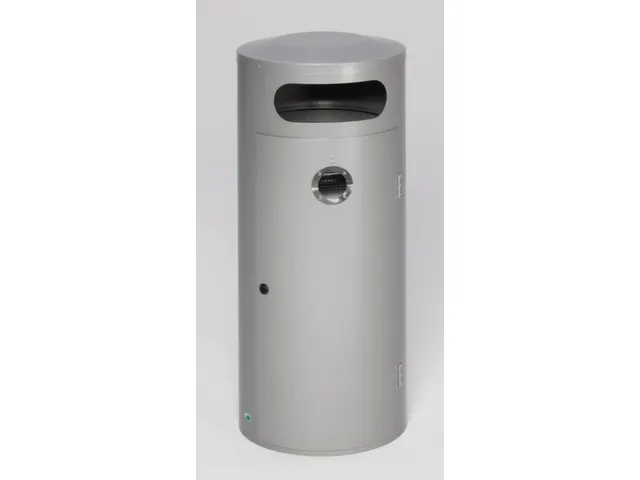 Combi-Asbak 70 Liter hxØ 1045x420mm Zilverkleurig Afsluitbaar Staal