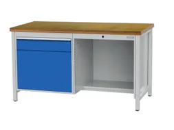 werkbank,HxBxD 860x1500x750mm,onderstel RAL9005,fronten RAL9005