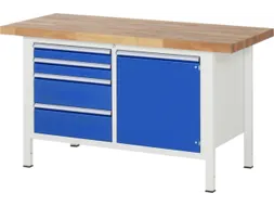 werkbank,HxBxD 840-1040x1500x700mm,beukblad,draagverm. 1250kg,4voeten