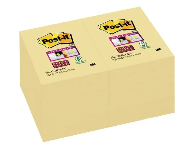 Super Sticky Notes Canary Yellow, 47,6 x 76 mm, Geel