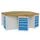 groepswerkbank,HxBxD 859x2500x2165mm,multiplexblad,6containers