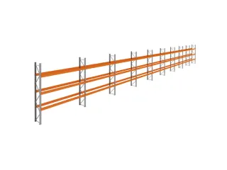 palletstelling,basis+8xaanbouw,HxBxD 3990x33400x750mm,vakl. 3400kg - 1