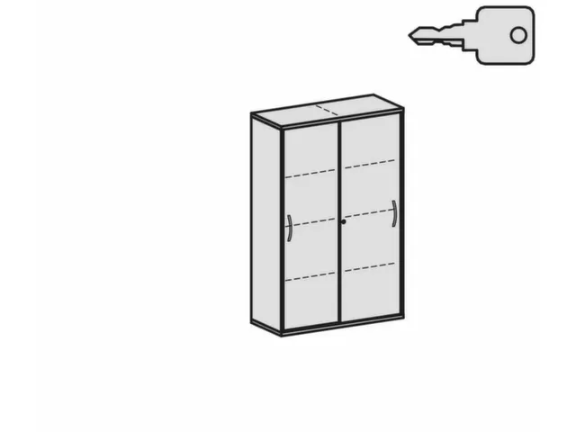 Schuifdeurkast 1540x1000x430mm Romp Lichtgrijs Decor Front Wit