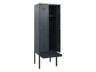 locker met bank,HxBxD 1950x600x815mm,2vak,vak B 300mm,cilinderslot - 1