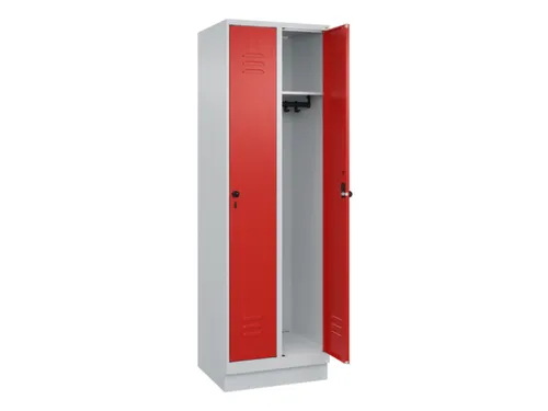 locker,HxBxD 1950x600x500mm,2vak,vak B 300mm,draaigrendel,sokkel