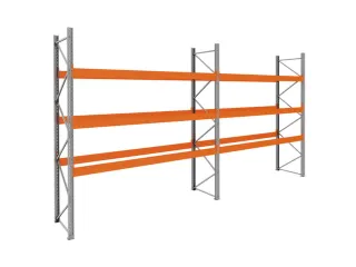 palletstelling,basis+1xaanbouw,HxBxD 3990x7500x1100mm,vakl. 3400kg - 1