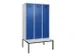 locker met bank,voor scheiding van kleding,HxBxD 2120x1200x815mm,3vak