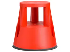 verrijdbaar opstapje,kunststof,RAL3020,trede Ø 283mm,3geveerde wielen