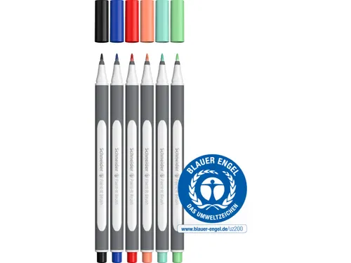 Brushpen Schneider Paint-It 070 5+1 GRATIS assorti V02 kartonetui