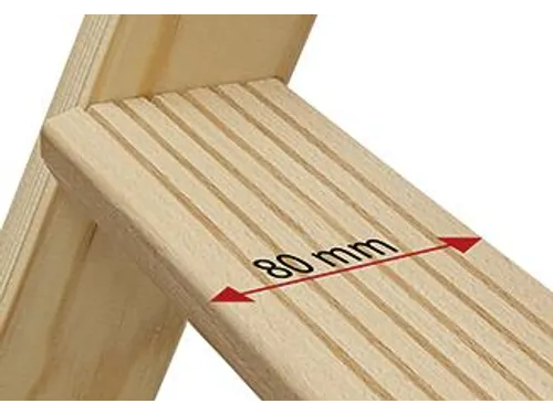 trapladder,beide zijden,2x8,treden,balk L 2,36m,hout