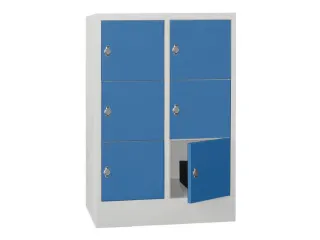 lockerkast,HxBxD 1187x800x500mm,2x3vakken,RAL7035,front RAL5012 - 2
