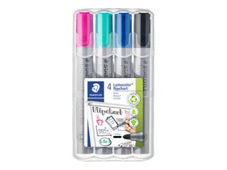 Viltstift Staedtler 356 voor flipover rond 2mm set à 4 stuks assorti - 1