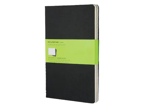 Schrift Moleskine 130x210mm blanco 160 pagina's 70gr zwart set à 3 st