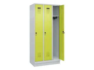 locker,HxBxD 1950x900x500mm,3vak,vak B 300mm,draaigrendel,sokkel - 2
