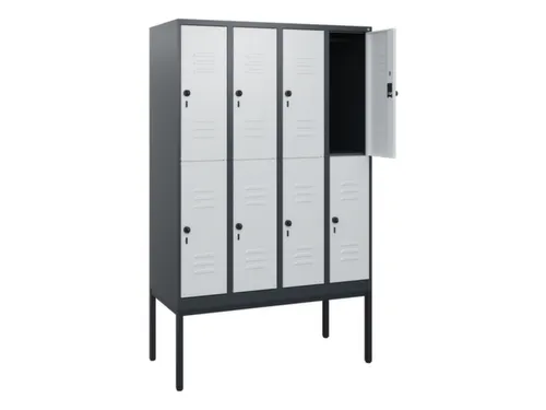 dubbeldekse locker,HxBxD 1950x1200x500mm,4x2vak.,vak B 300mm