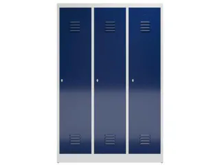 garderobekast 1800x1185x500mm 3vak klink sokkel romp RAL7035 RAL5010 - 2