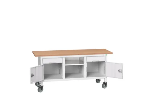 werkbank,HxBxD 830x1750x600mm,multiplexblad,uitrusting: 2laden,2kasten