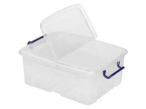 Opbergdoos 24 Liter Transparant Met Gedeelde Deksel