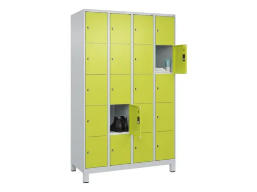 lockerkast,HxBxD 1950x1200x500mm,4x5vakken,vak B 300mm,cil.-slot