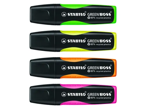 Markeerstift Stabilo Boss Green Assorti 4Stuks