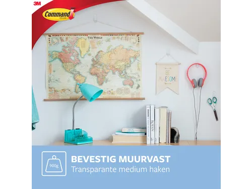 Bevestigingsstrip 17091Clr 2 Ovale Haken Medium draagvermogen 900 gram