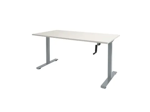 Slinger Bureau Zit-sta Aluminium Poot 160x80cm Blad Krijtwit