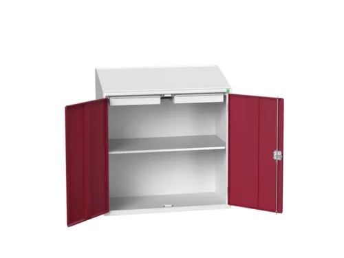 lessenaarkast 1130x1050x550mm 1 legbord en 2 laden RAL7035+RAL3004