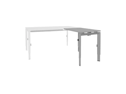 Bureau Linesto N3 aanbouwtafel 80x60cm lichtgrijs 25mm alu
