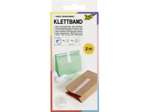 Klittenband Folia 20mmx2m wit 2 rollen