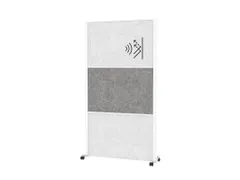 MAULconnecto Scheidingswand 2x lichtgrijs 1x Donker mobiel Frame Wit