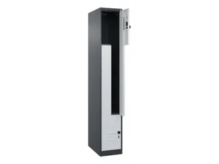Z-garderobekast,HxBxD 1850x300x500mm,vak B 150/300mm,draaigrendel - 2