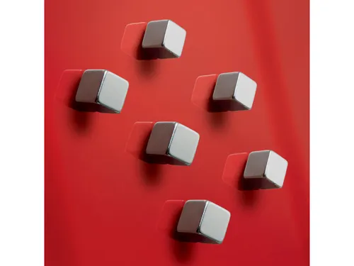 Magneten Sigel voor glasbord set 6stuks zilverkleurig C5 sterk 10x10x1