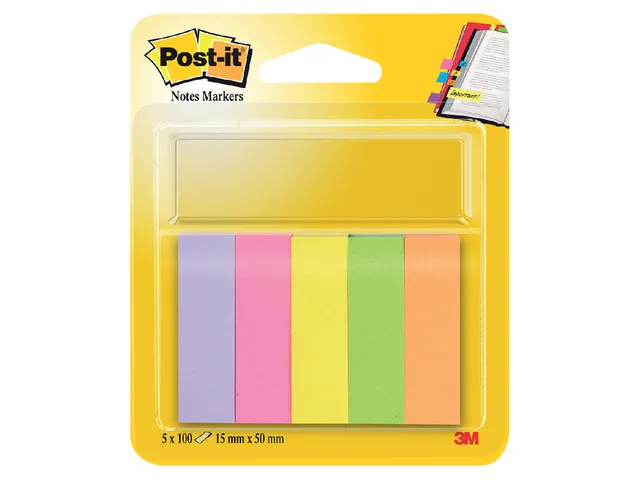 Markeerstrook Post-it 670 15x50mm papier assorti