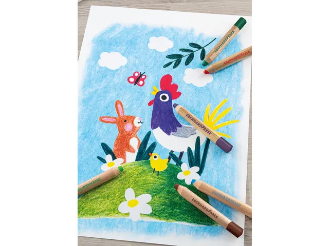 Crayon de couleur Eberhard Faber 3en1 6pcs. noyau extra épais de 10 m