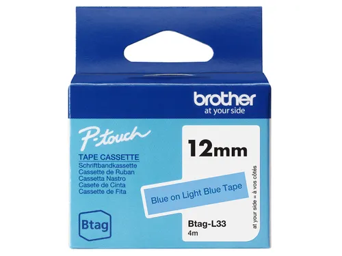 Brother BTAG-L33 labelprinter tape Blauw op lichtblauw