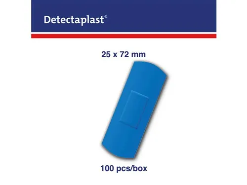 Detectaplast 8141 Pleister waterafstotend blauw 25x72mm 100 Stuks