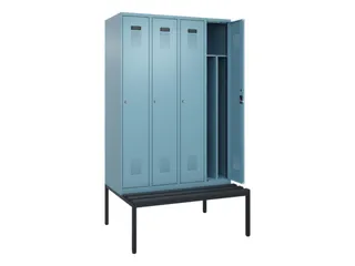 locker met bank,voor scheiding van kleding,HxBxD 2120x1200x815mm,4vak - 1