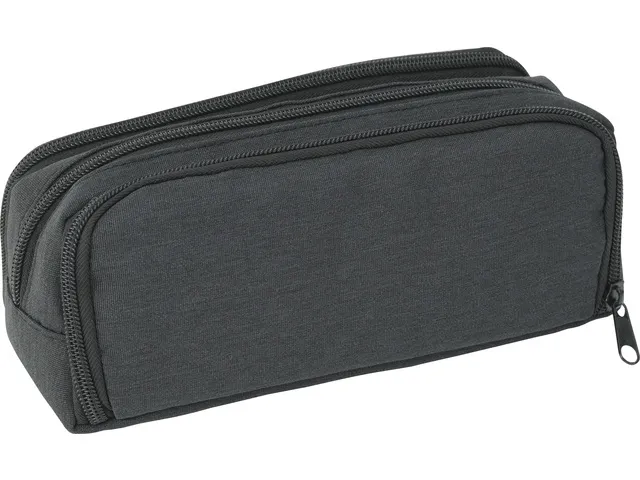 Schooletui Eberhard Faber leeg rechthoekig 3-vaks Antraciet