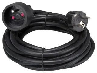 Verlengkabel - 5m - Zwart - 3G1.5 - Penaarde - 1