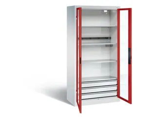 acculaadkast 1950x930x500mm 5stekkerdozen 230V cil.-slot front RAL3000 - 1