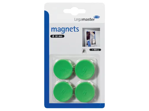 Magneet Legamaster 30mm 850gr groen 4 stuks