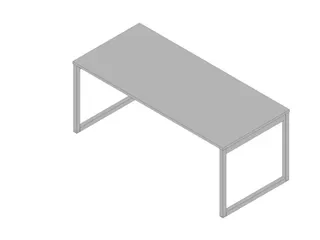 bureau,HxBxD 730x1800x800mm,blad grijs,sledeframe aluminium - 1
