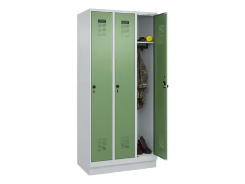 locker,HxBxD 1950x900x500mm,3vak,vak B 300mm,draaigrendel,sokkel