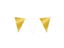 Slinger Folie vlaggen Party Flag Foil Goud-Wit 30cmx10m
